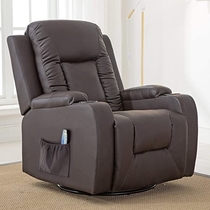 People recommend "ComHoma Recliner Chair Massage Rocker with Heated Modern PU Leather Ergonomic Lounge 360 Degree Swivel Single Sofa Seat with Drink Holders Living Room Chair Brown"