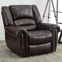 People recommend "GOOD & GRACIOUS Recliner Chair Faux Leather Oversized Reclining Sofa,Heavy Duty and Overstuffed Arms and Back Classic Recliners for Bedroom/Living Room, Brown"