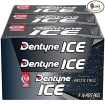 People recommend " Dentyne Ice Arctic Chill Sugar Free Gum, 9 Packs of 16 Pieces (144 Total Pieces) : Chewing Gum"