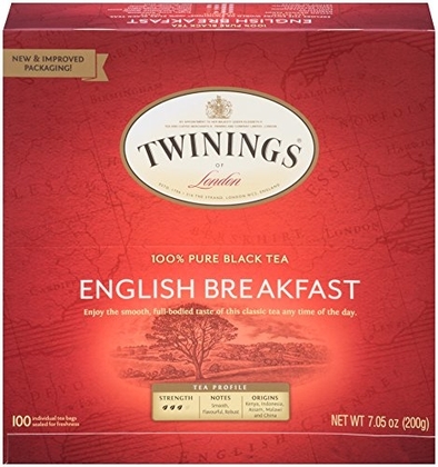 People recommend "Twinings of London English Breakfast Black Tea Bags, 100 Count (Pack of 1) "