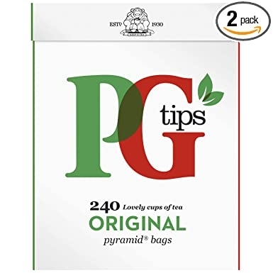 People recommend "PG Tips Black Tea, Pyramid Tea Bags, 240-Count Box (Pack of 2) "