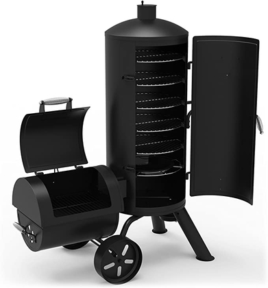 People recommend "Dyna-Glo Signature Series DGSS1382VCS-D Heavy-Duty Vertical Offset Charcoal Smoker & Grill "