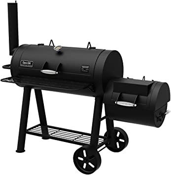 People recommend "Dyna-Glo Signature Series DGSS962CBO-D Barrel Charcoal Grill & Side Firebox "