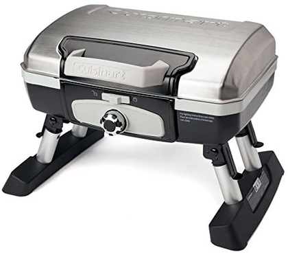 People recommend "Cuisinart CGG-180TS Petit Gourmet Portable Tabletop Gas Grill, Stainless Steel"