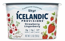 People recommend "Icelandic Provisions Strawberry Lingonberry Skyr Yogurt, 5.3 Ounce (Pack of 12)"