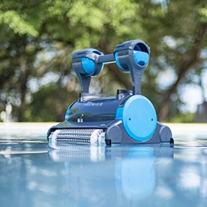 People recommend "Dolphin Premier Robotic Pool Cleaner with Powerful Dual Scrubbing Brushes and Multiple Filter Options, Ideal for In-ground Swimming Pools up to 50 Feet."