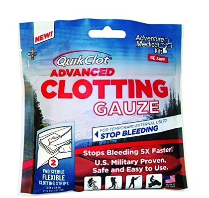 People recommend "QuikClot Advanced Clotting Gauze | Kaolin, Hemostatic First Aid Combat Gauze Pads to Stop Bleeding Fast | (2) 3-in x 24-in Gauze Strips"