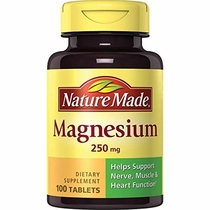 People recommend "Nature Made Magnesium 250 mg Tablets, 100 Count for Nutrition Support (Packaging May Vary)"