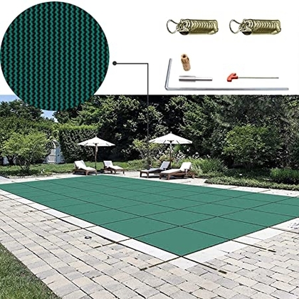 People recommend "Happybuy Pool Safety Cover 18x36ft Rectangle Inground Safety Pool Cover Green Mesh Solid Pool Safety Cover for Swimming Pool Winter Safety Cover"