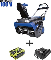 People recommend "Snow Joe iON100V-21SB 100-Volt iONPRO Cordless Brushless Variable Speed Single Stage Snowblower Kit | 21-Inch | W/ 5.0-Ah Battery and Charger"