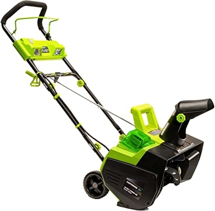 People recommend "Earthwise SN74022 22-Inch 40-Volt Cordless Electric Snow Thrower, 4.0AH Battery & Charger Included"