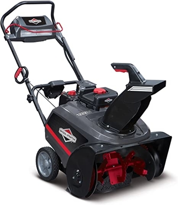 People recommend "Briggs & Stratton 1222EE 22-Inch Single-Stage Snow Blower with SnowShredder Auger and Push Button Electric Start"