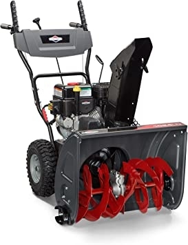 People recommend "Briggs & Stratton 1024 Standard Series 24-Inch Dual-Stage Snow Blower with Push Button Electric Start and Dash Mounted Chute Rotation"