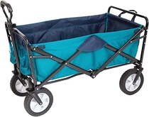 People recommend "MacSports Classic Collapsible Folding Outdoor Utility Wagon | Heavy Duty Wheelbarrow Cart w/Wheels for Groceries, Sports Equipment, Gardening, Camping, Tailgating | Two-Tone Colors (Teal/Navy)"
