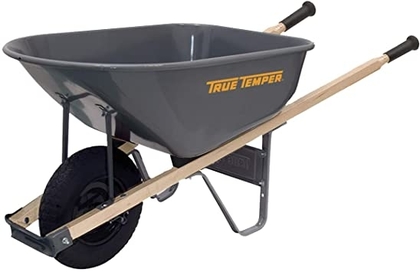 People recommend "True Temper R6FF25 6 Cu. Ft. Steel Tray Wheelbarrow, Feet "