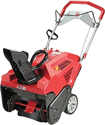 People recommend "Troy-Bilt Squall 208cc Electric Start 21-Inch Single Stage Gas Snow Thrower "