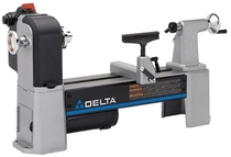 People recommend "Delta Industrial 46-460 12-1/2-Inch Variable-Speed Midi Lathe"