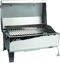 People recommend "Kuuma Premium Stainless Steel Mountable Gas Grill w/Regulator by Camco -Compact Portable Size Perfect for Boats, Tailgating and More - Stow N Go 125" (58140)"