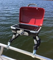People recommend "Cuisinart Grill Modified for Pontoon Boat with Arnall's Stainless Grill Bracket for Standard Railing with Open Fencing Set RED "