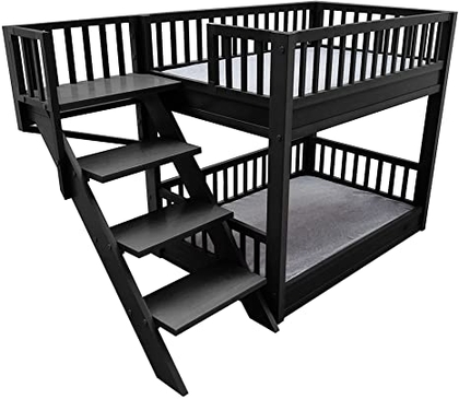 People recommend "ECOFLEX Dog Bunk Bed with Removable Cushions - Espresso: Pet Supplies"