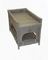 People recommend "Arm's Reach Co-Sleeper Duplex Pet Bunk Bed, Medium, Gray : Elevated Dog Beds : Pet Supplies"