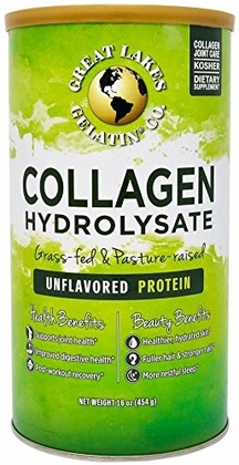 People recommend "Great Lakes Gelatin, Collagen Hydrolysate, Unflavored Beef Protein, Kosher, 16 Oz Can"