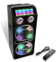 People recommend "Pyle PSUFM1035A 1000W Disco Jam Powered Two-Way Bluetooth Active PA Speaker System With Flashing DJ Lights: Musical Instruments"
