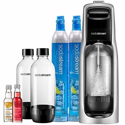 Люди рекомендують "SodaStream Jet Sparkling Water Maker Bundle (Silver) with CO2, BPA free Bottles, and 0 Calorie Fruit Drops Flavors"
