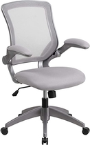 People recommend "Flash Furniture Mid-Back Gray Mesh Swivel Ergonomic Task Office Chair with Gray Frame and Flip-Up Arms"