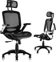 People recommend "Gabrylly Ergonomic Mesh Office Chair, High Back Desk Chair - Adjustable Headrest with Flip-Up Arms, Tilt Function, Lumbar Support and PU Wheels, Swivel Computer Task Chair"