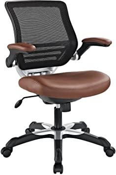 People recommend "Modway Edge Mesh Back and White Vinyl Seat Office Chair With Flip-Up Arms - Computer Desks in Tan"