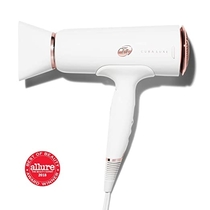 People recommend "T3 - Cura LUXE Hair Dryer | Digital Ionic Professional Blow Dryer | Frizz Smoothing | Fast Drying Wide Air Flow | Volume Booster | Auto Pause Sensor | Multiple Speed and Heat Settings | Cool Shot"