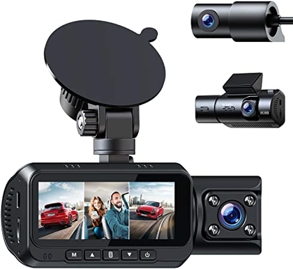 People recommend "TOGUARD 3 Channel 4K Dash Cam for Cars w/GPS Logger 1080Px3 Front Inside/Cabin and Rear Triple Car Camera w/IR Night Vision, Dual Dash Camera Support 256GB SD Card"