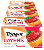 People recommend "Trident Layers Strawberry + Citrus Sugar Free Gum - 12 Packs (168 Pieces Total)"