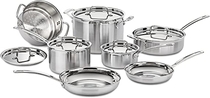 People recommend "Cuisinart MCP-12N MultiClad Pro Triple Ply 12-Piece Cookware Set, PC, Silver"