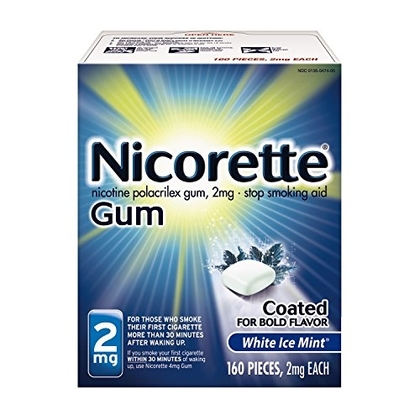 People recommend "Nicorette Nicotine Gum to Quit Smoking, 2 mg, White Ice Mint Flavored Stop Smoking Aid, 160 Count"