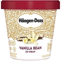 People recommend "Haagen-Dazs, Vanilla Bean Ice Cream, Pint (8 Count)"