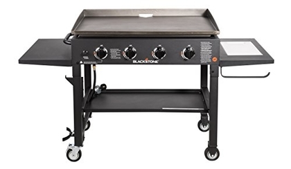 People recommend "Blackstone 36 inch Outdoor Flat Top Gas Grill Griddle Station - 4-burner - Propane Fueled - Restaurant Grade - Professional Quality - With NEW Accessory Side Shelf and Rear Grease Management System"