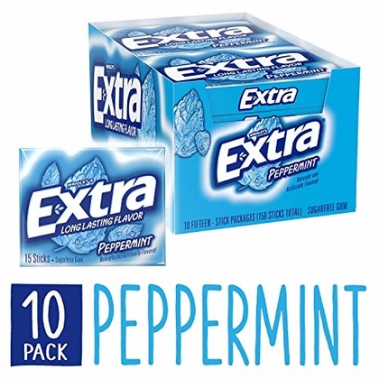 People recommend "Extra Peppermint Sugarfree Gum 15 Count (Pack of 10)"