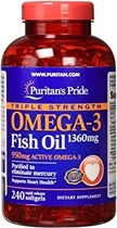Люди рекомендуют "Puritans Pride Triple Strength Omega-3 Fish Oil 1360 Mg (950 Mg Active Omega-3)"