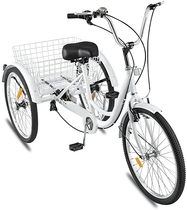  Hmazy Adult Tricycle 1/7 Speed 3-Wheel for Shopping W/Installation Tools