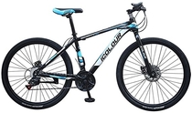 Fitfulvan Adult Mountain Bikes 26in Carbon Steel Mountain Trail Bike 24 Speed Gears Dual Disc Bicycle Full Suspension MTB, Blue