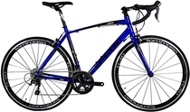Tommaso Monza Endurance Aluminum Road Bike, Carbon Fork, Shimano Tiagra, 20 Speeds, Aero Wheels, Matte Black, Blue 