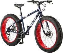 Mongoose Dolomite Fat Tire Men's Mountain Bike | 17-Inch/Medium High-Tensile Steel Frame, 7-Speed, 26-Inch Wheels | R4144 - Navy Blue 