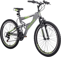 Merax FT323 Mountain Bike 21 Speed Full Suspension Aluminum Frame MTB Bicycle - 26 inch (Gray&Green) : Sports & Outdoors