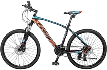 R MIRASON Mountain Bike 26 Inch with 24-Speed Shifter Suspension Fork Disc Brake Lightweight Aluminum Frame Mountain Bicycle for Men and Women (Blue) 