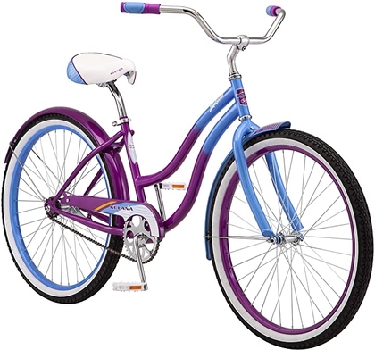 Kulana Lakona Shore Adult Beach Cruiser Bike, 26-Inch Wheels, Single Speed, Blue/Purple 