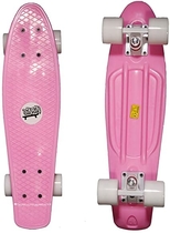 DINBIN Complete Highly Flexible Plastic Cruiser Board Mini 22 Inch Skateboards for Beginners or Professional with High Rebound PU Wheels 