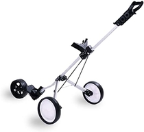 WeGuard 3 Wheel Push Pull Golf Cart Trolley Foot Brake One Second to Open & Close Folding Cart (black-A003)