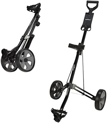 Caddymatic Golf Lite Trac 2 Wheel Folding Golf Cart Black